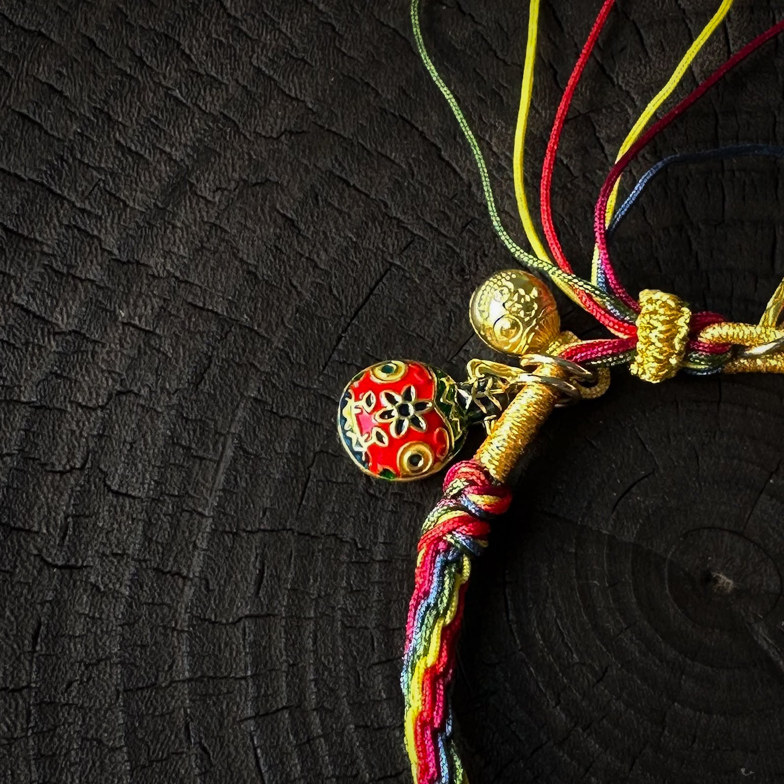 Tibetan Style Wax Rope Handmade Bracelet with Bells – Vintage Charm and Spiritual Connection