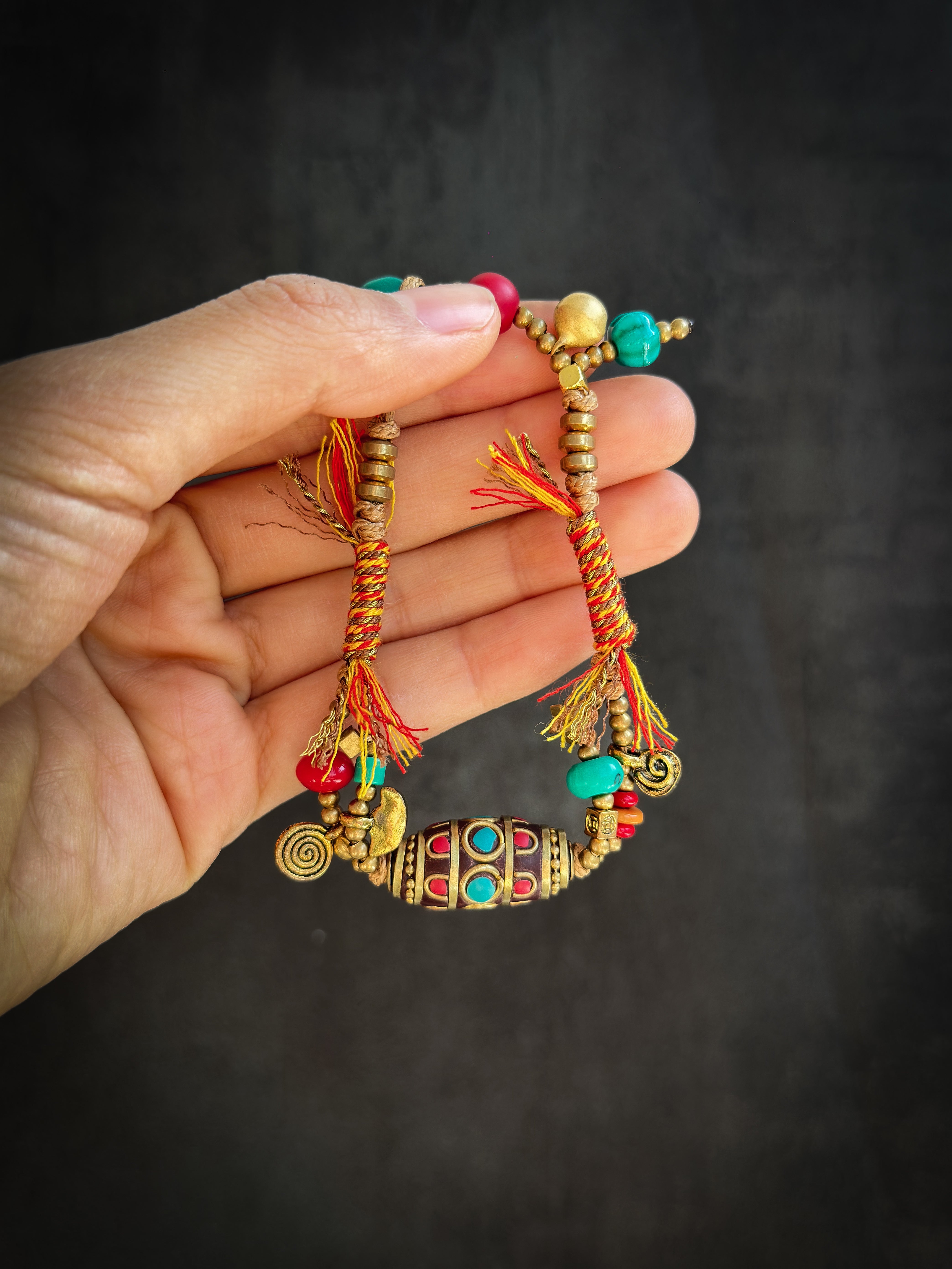 Tibetan Tribal Wax Rope Bracelet – A Vintage and Adjustable Handcrafted Accessory