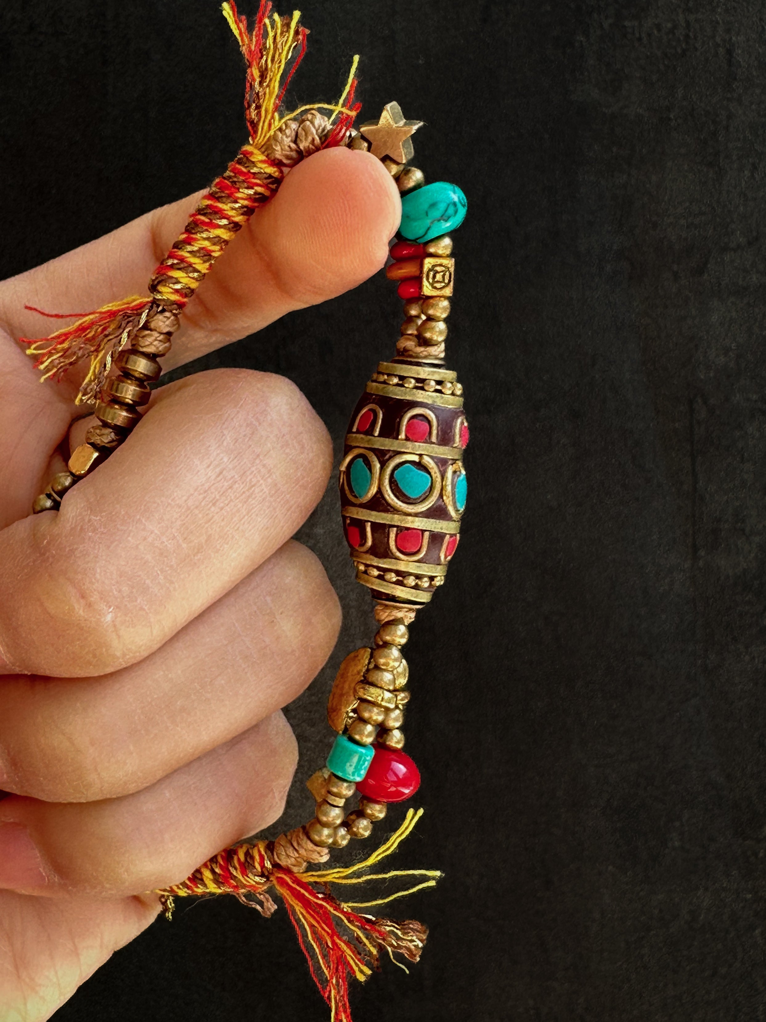Tibetan Tribal Wax Rope Bracelet – A Vintage and Adjustable Handcrafted Accessory