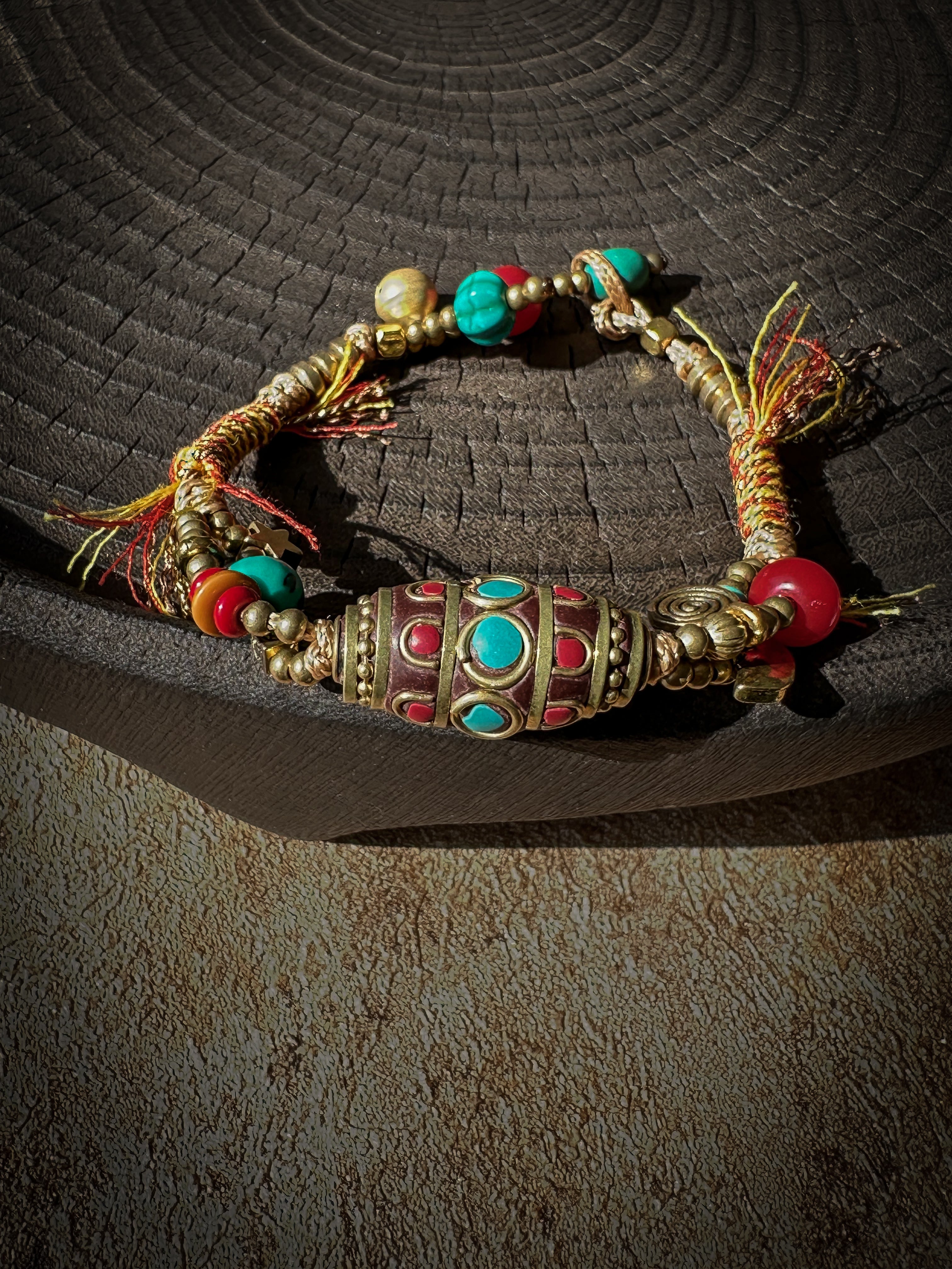 Tibetan Tribal Wax Rope Bracelet – A Vintage and Adjustable Handcrafted Accessory