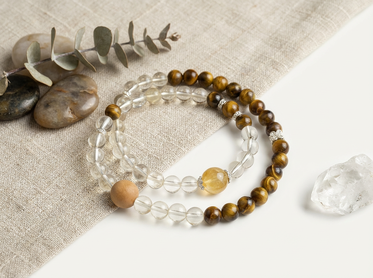 Strength & Prosperity · Gold Rutile × Tiger Eye