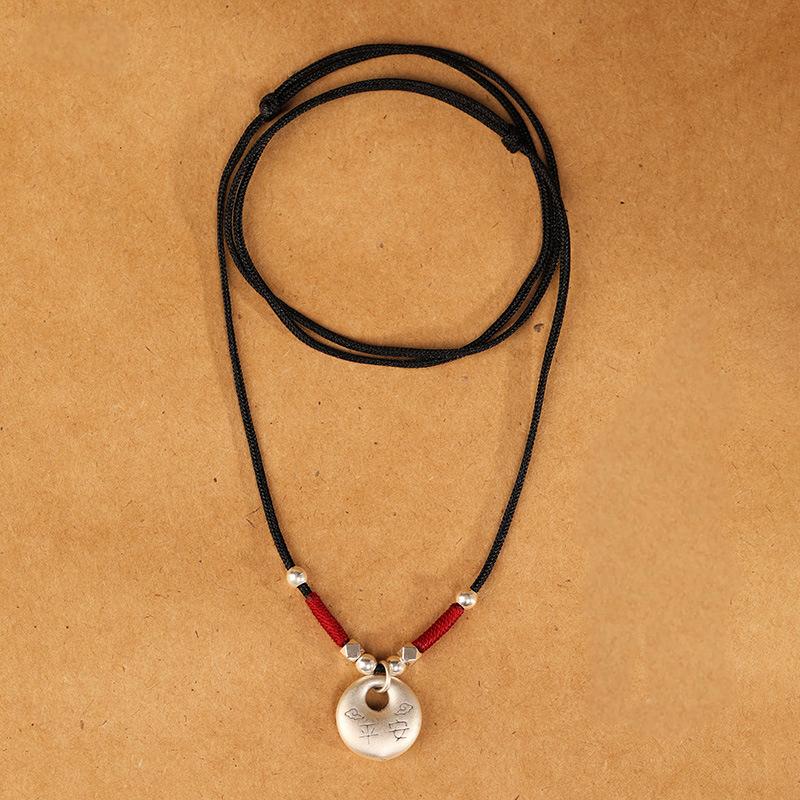 Collar con amuleto de la paz de plata pura 999