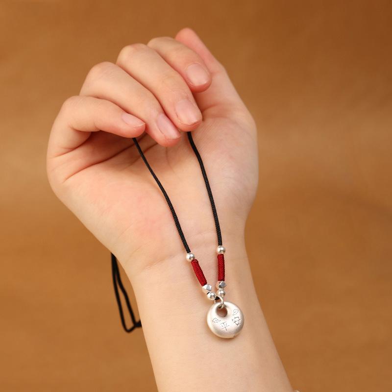 Collar con amuleto de la paz de plata pura 999