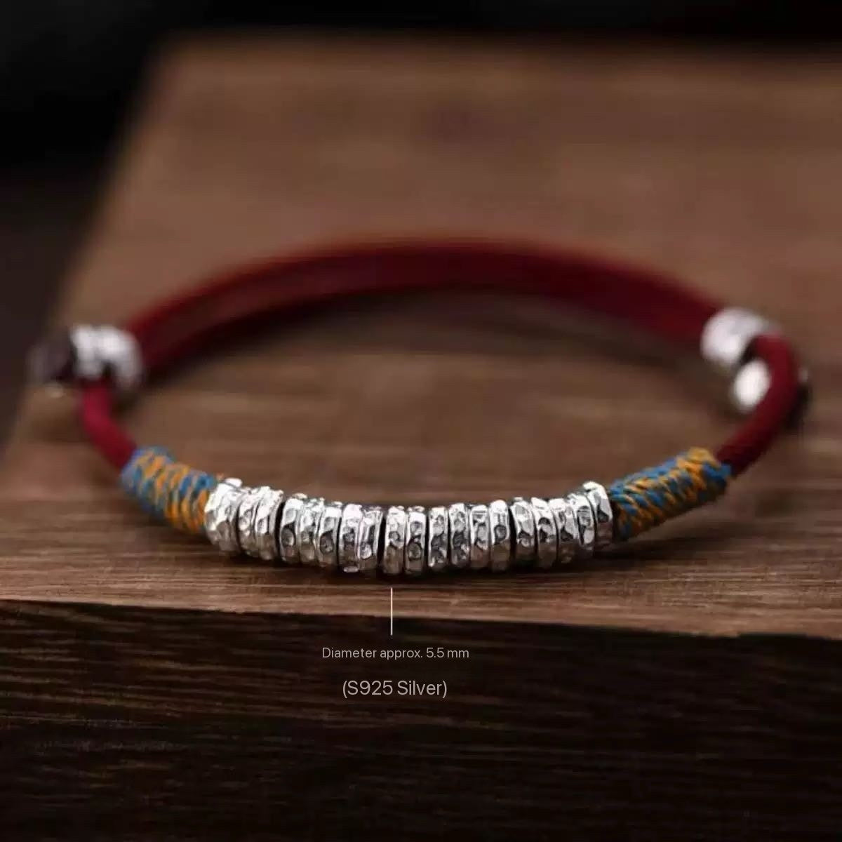Gewebtes Armband im chinesischen Vintage-Stil – Rotwein & Schwarz