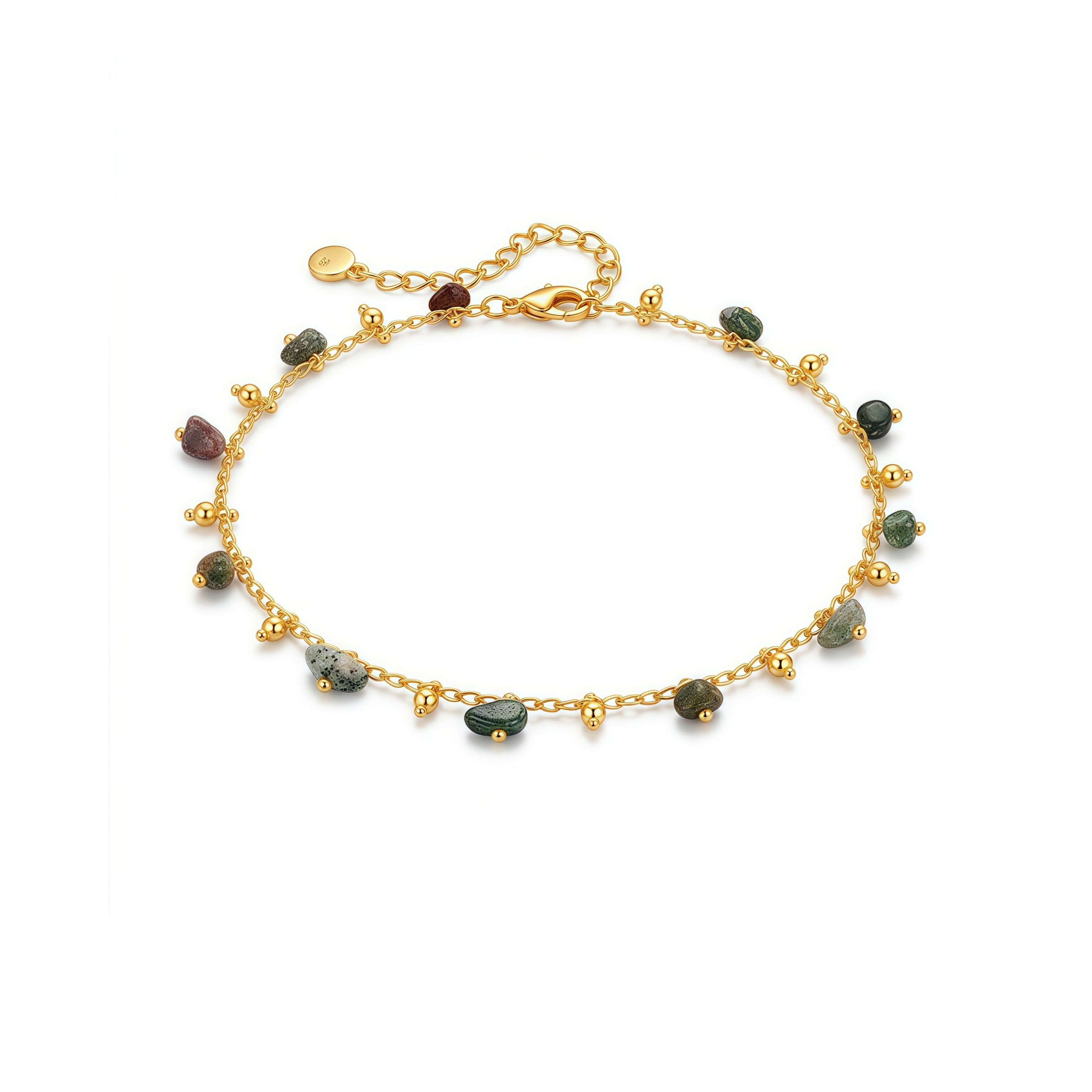 Raw Stone Golden Anklet