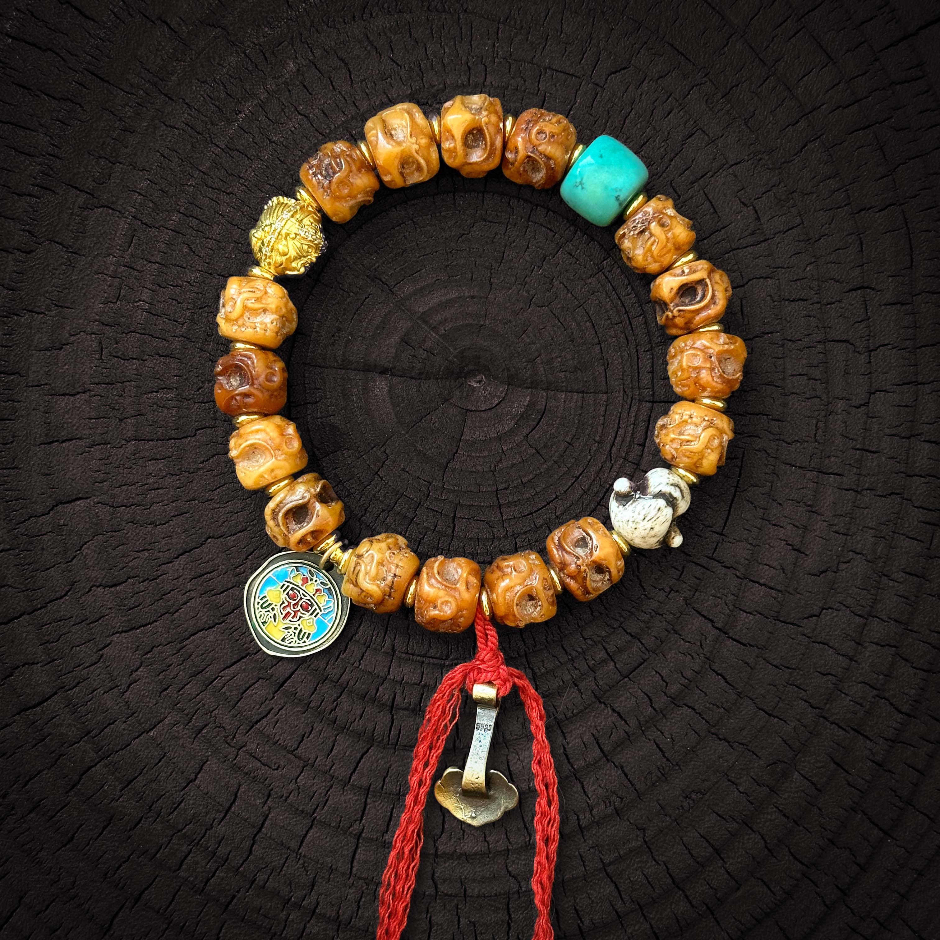 Tibetan Yak Bone Zajilam Handcrafted Bracelet – Spiritual Craftsmanship and Unique Design