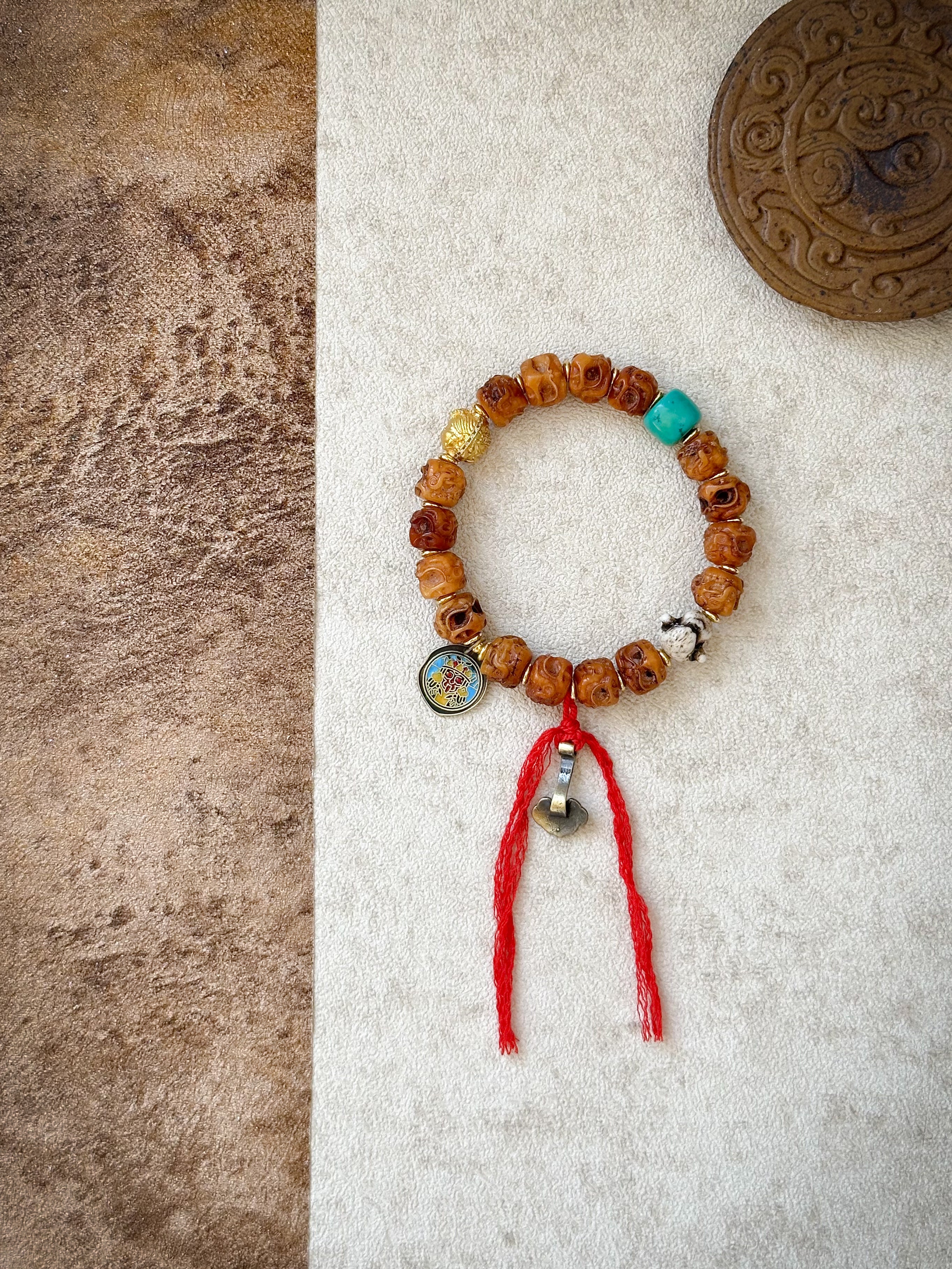 Tibetan Yak Bone Zajilam Handcrafted Bracelet – Spiritual Craftsmanship and Unique Design