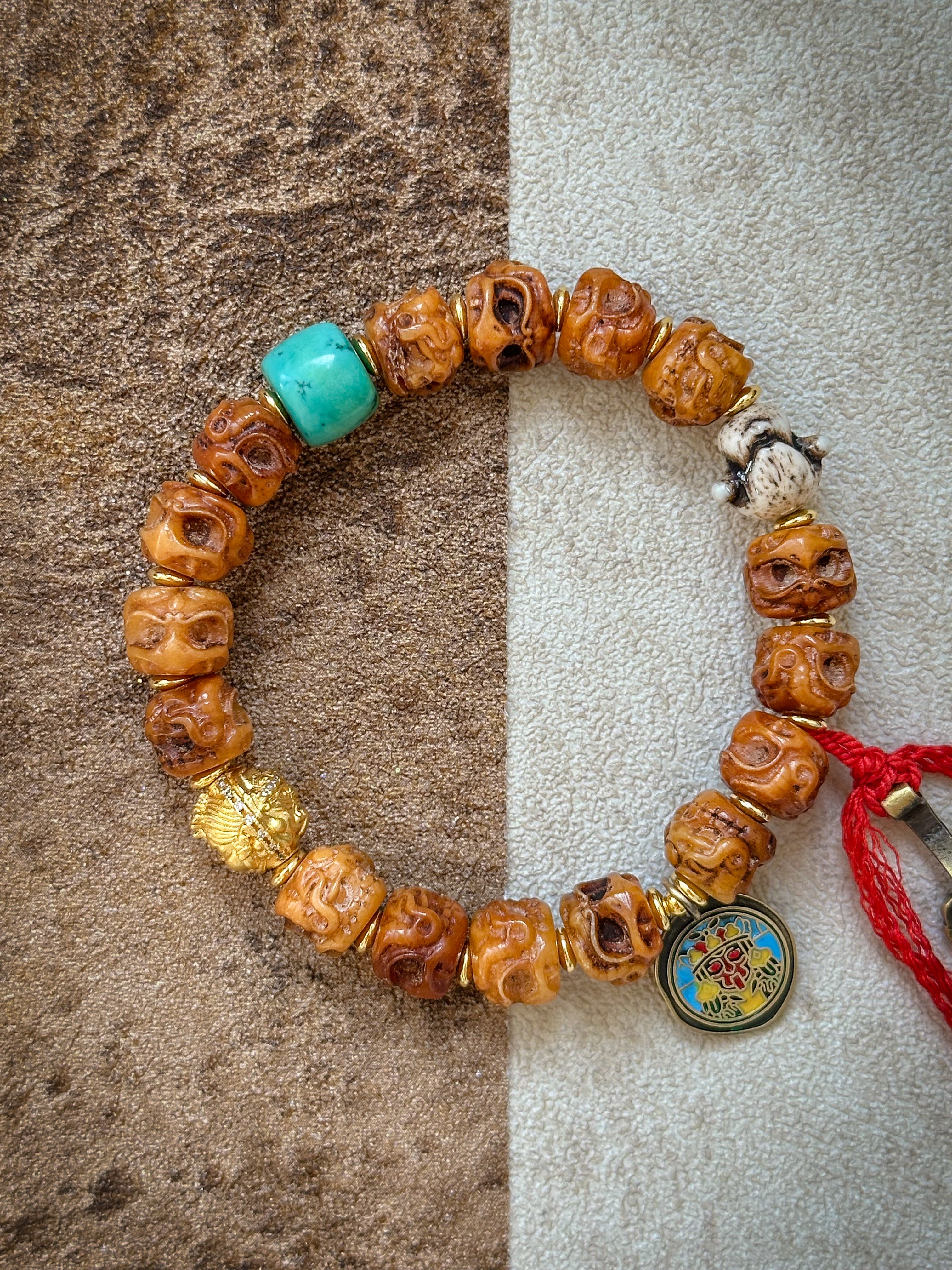 Tibetan Yak Bone Zajilam Handcrafted Bracelet – Spiritual Craftsmanship and Unique Design