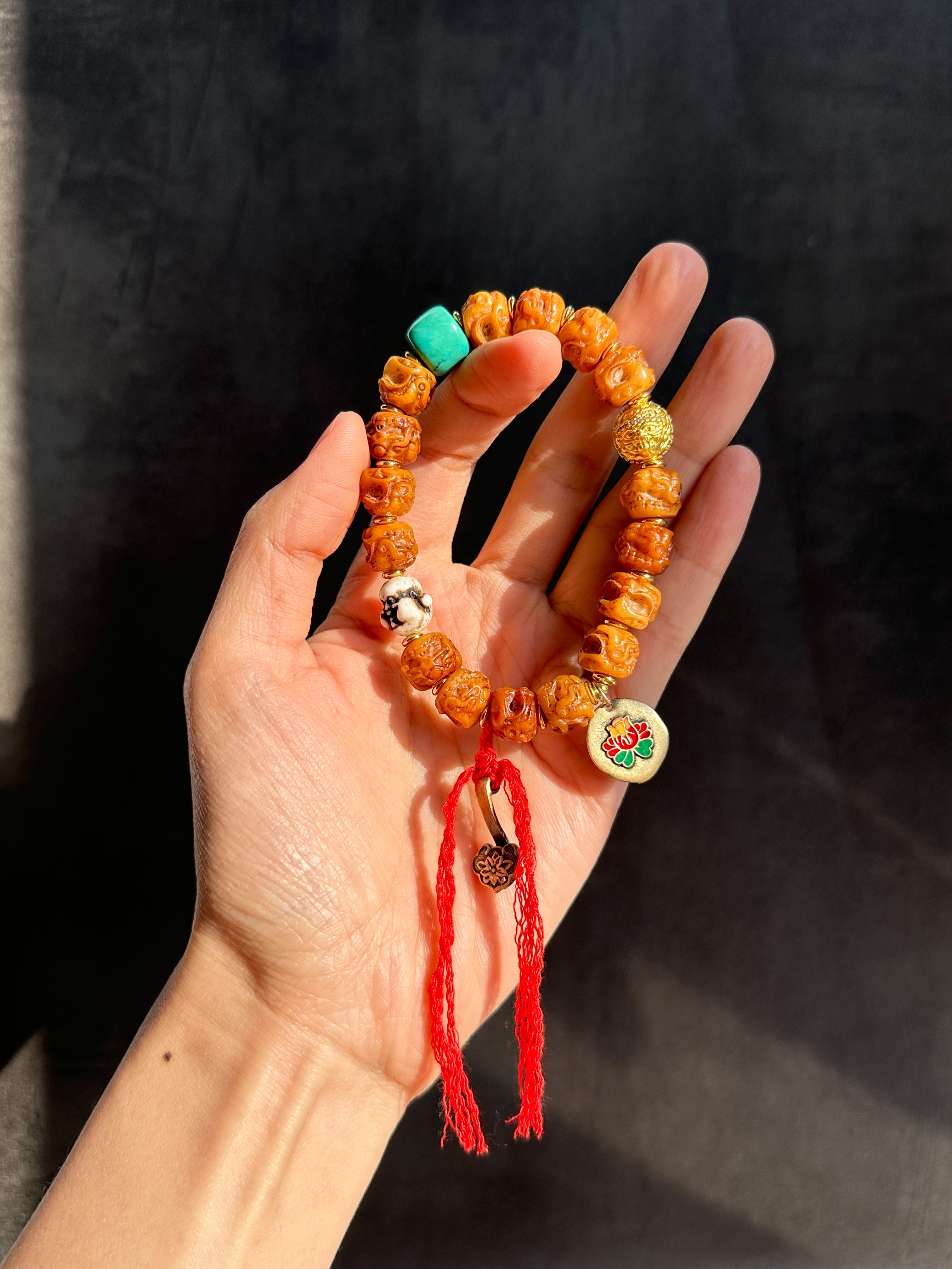 Tibetan Yak Bone Zajilam Handcrafted Bracelet – Spiritual Craftsmanship and Unique Design