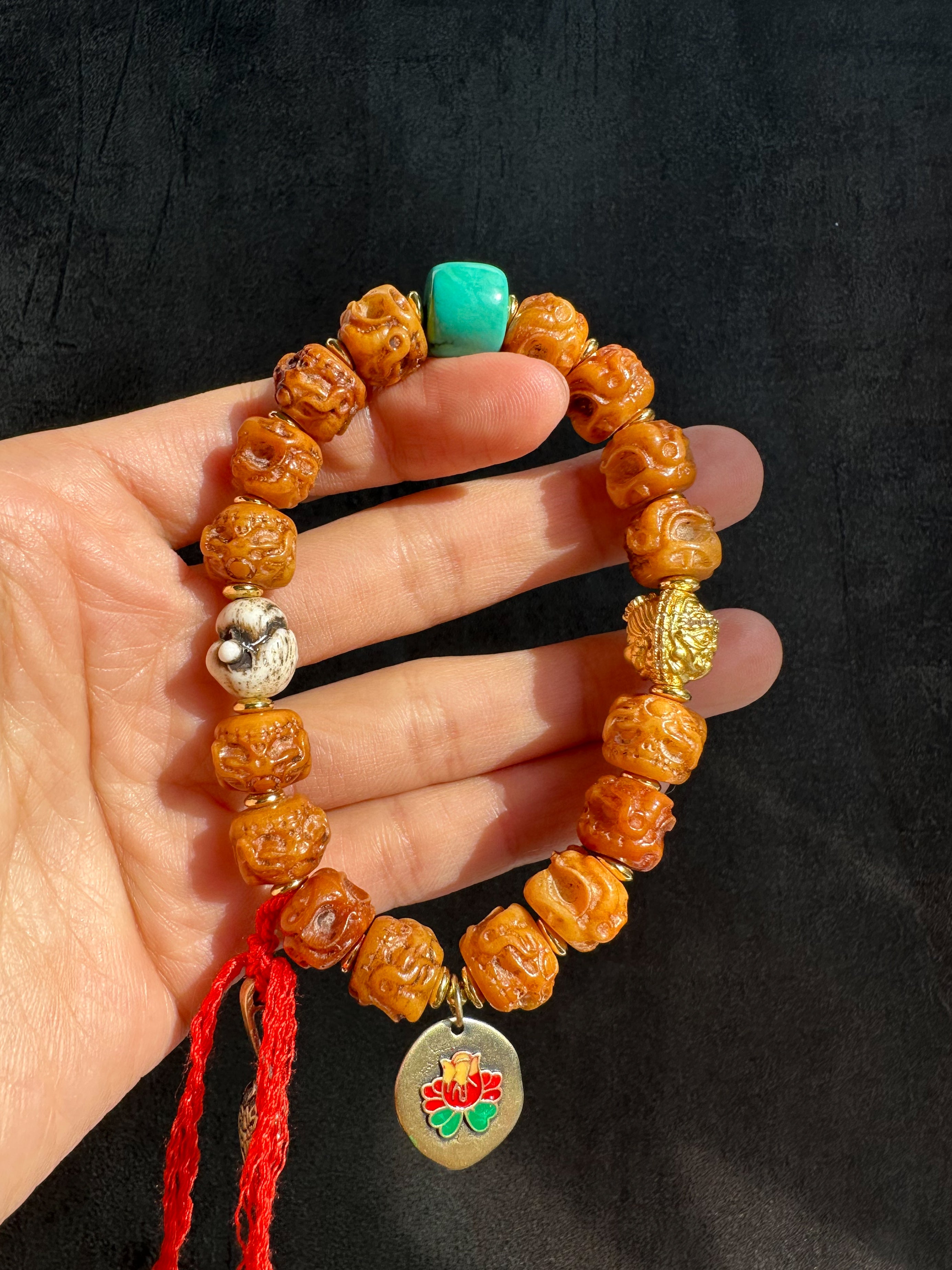 Tibetan Yak Bone Zajilam Handcrafted Bracelet – Spiritual Craftsmanship and Unique Design