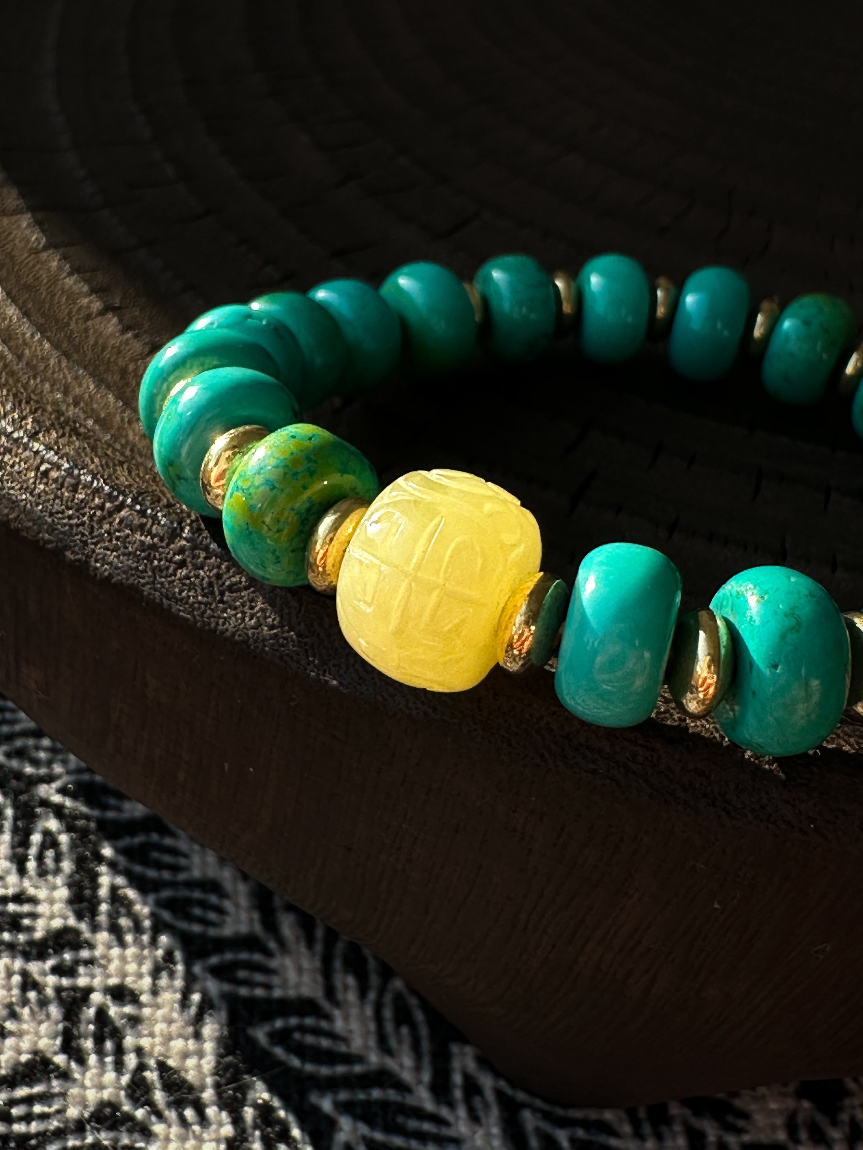 Tibetan Turquoise & Amber Bracelet – A Symbol of Harmony and Protection