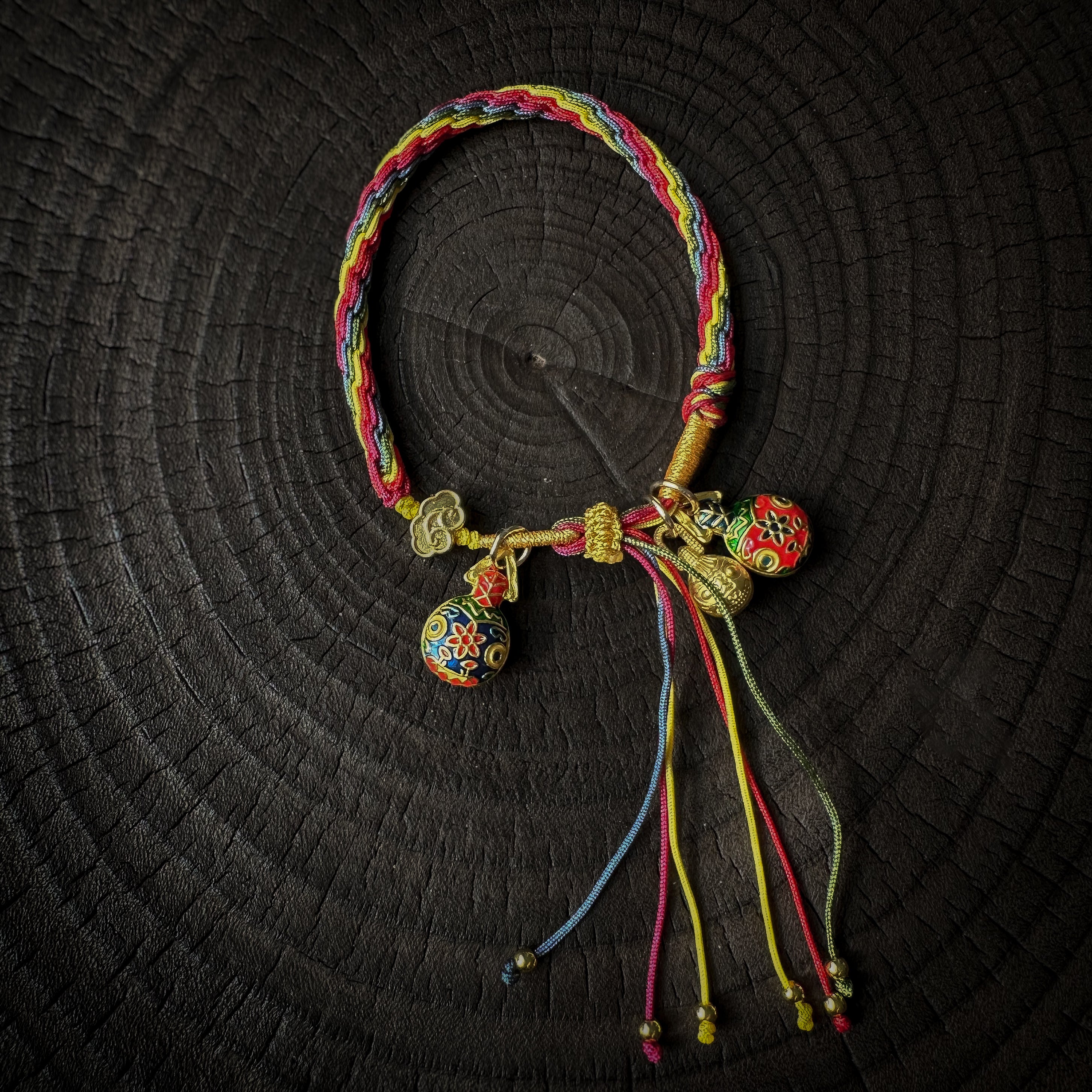 Tibetan Style Wax Rope Handmade Bracelet with Bells – Vintage Charm and Spiritual Connection