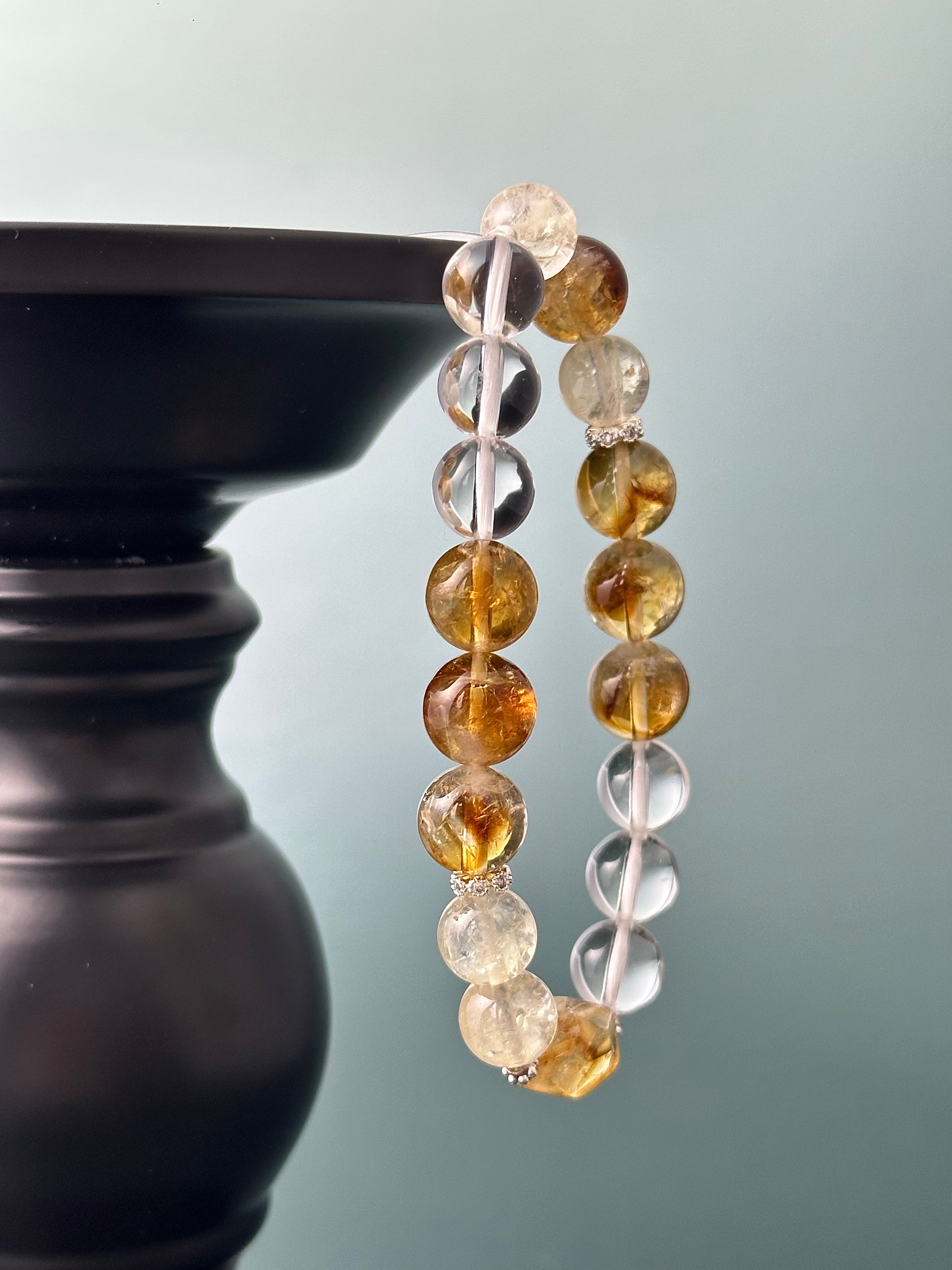 Natural Yellow Citrine & Clear Quartz Bracelet – A Symbol of Energy and Clarity