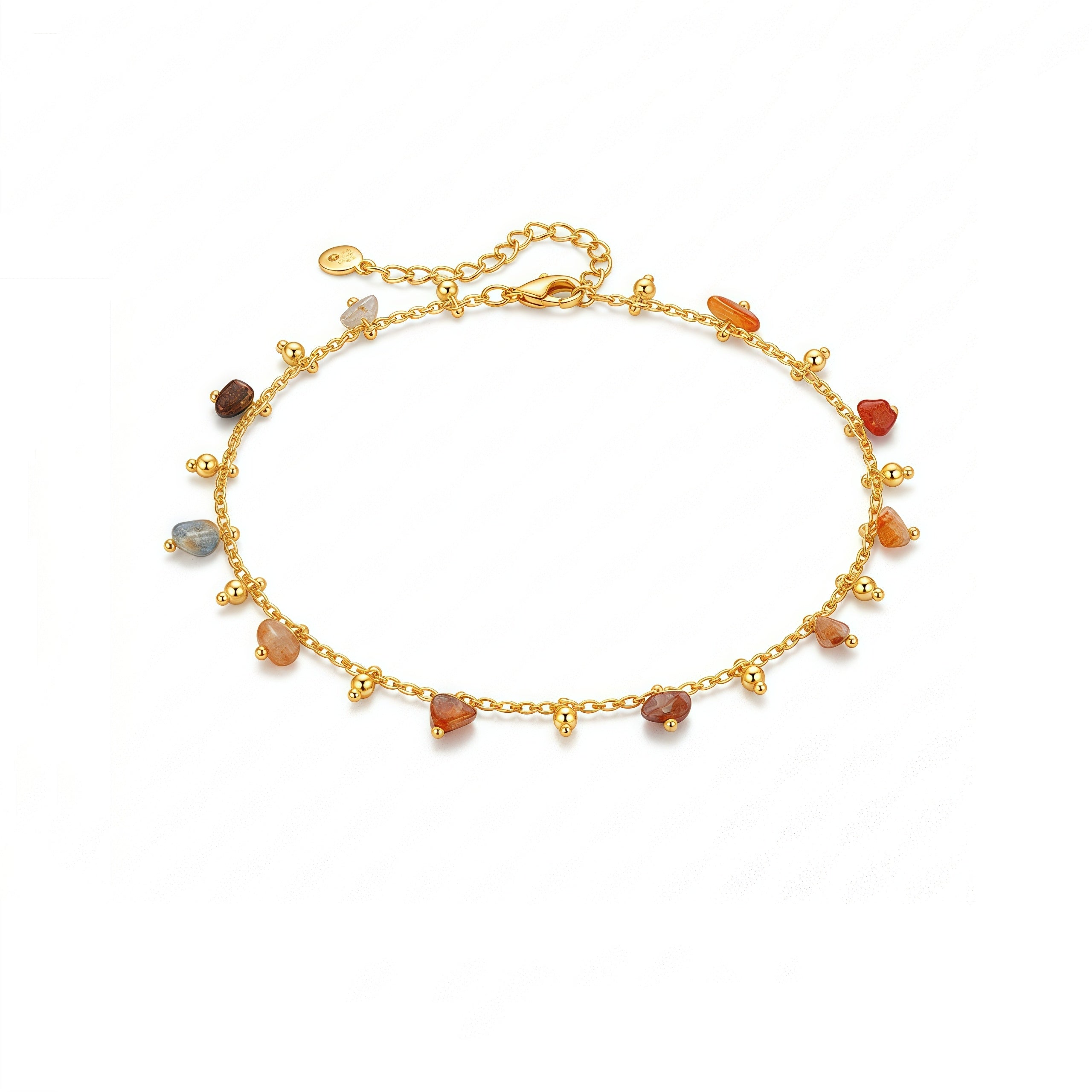 Raw Stone Golden Anklet