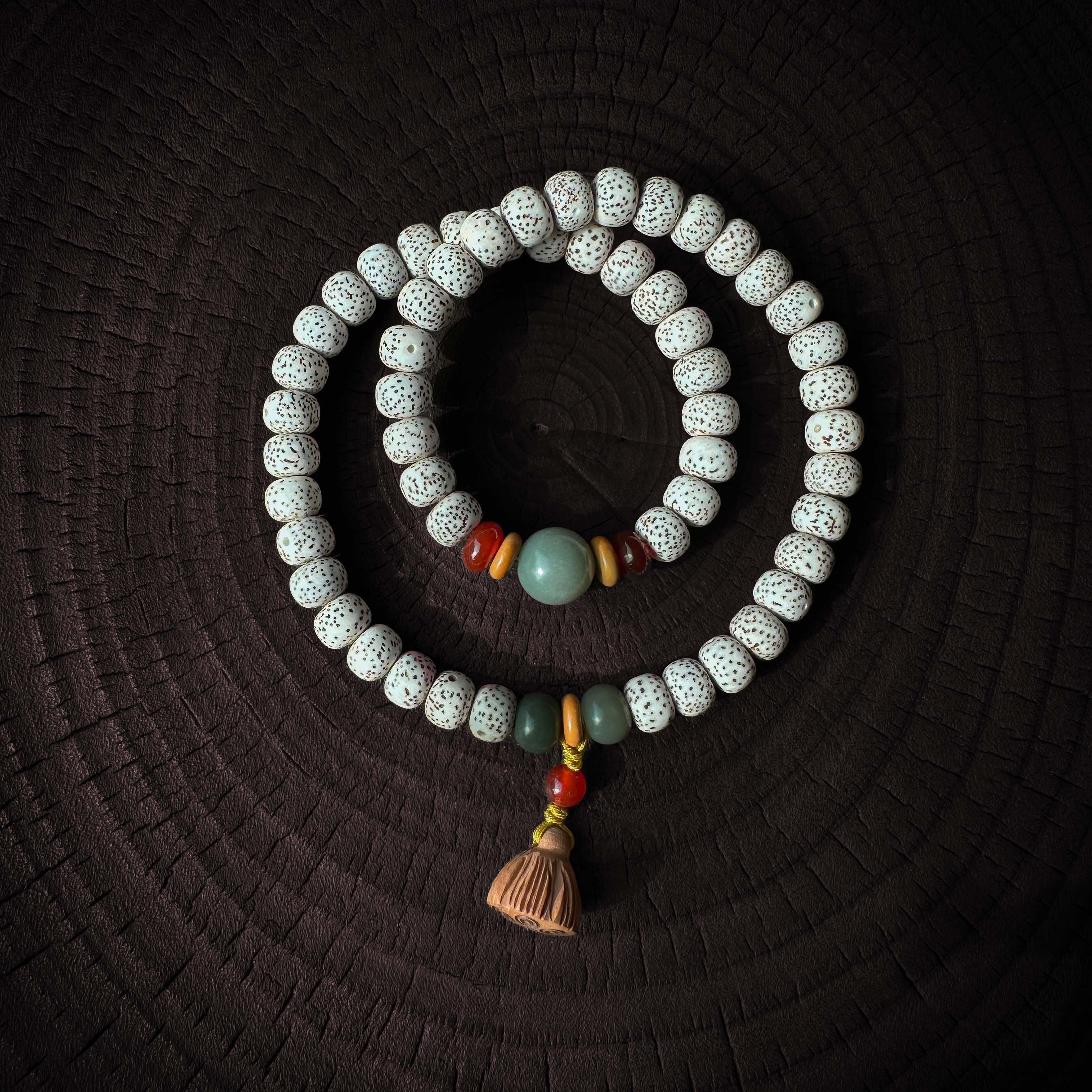 Sacred Bodhi Mala Bracelet – Double Strand with Timeless Wisdom