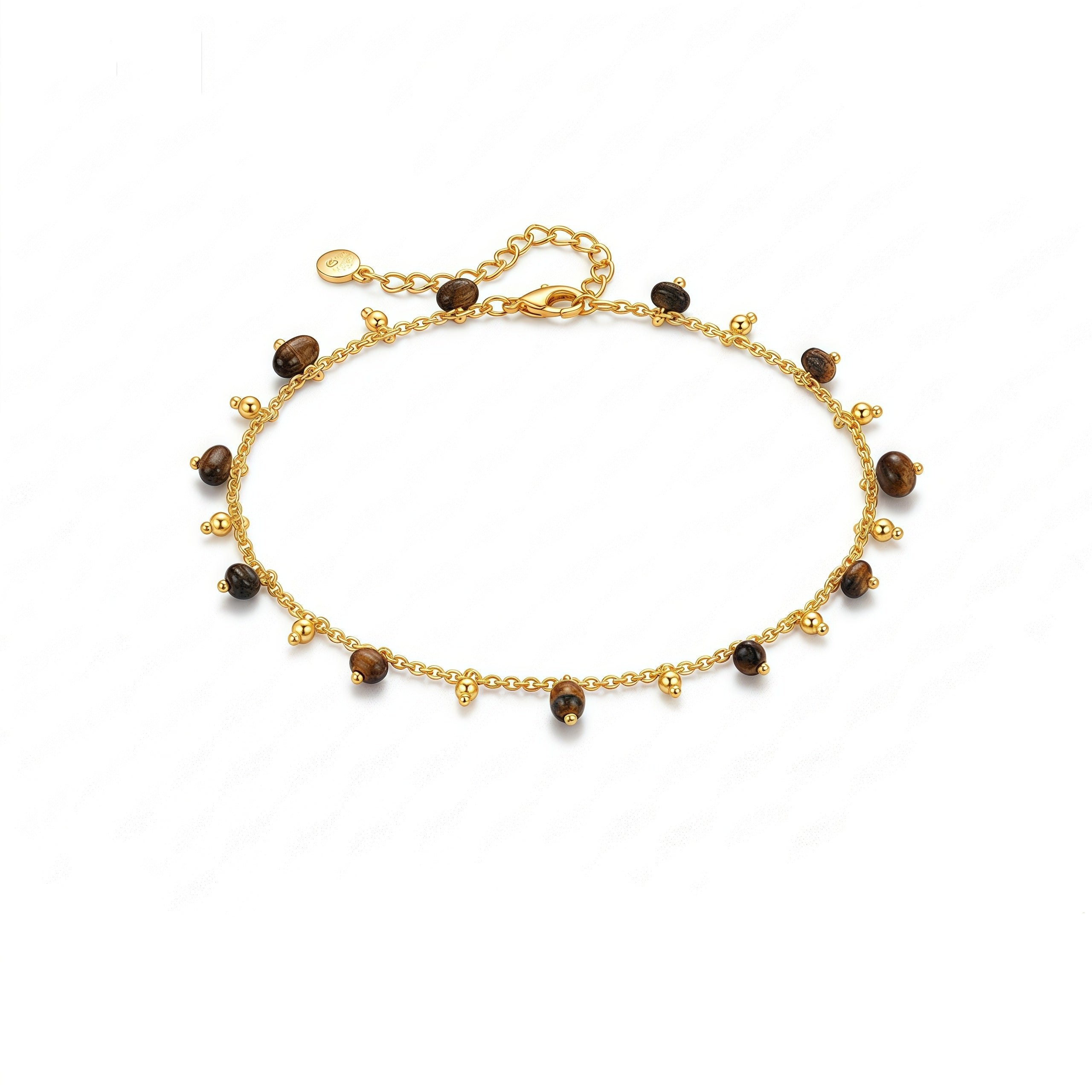 Golden Drift • Natural Stone Anklet