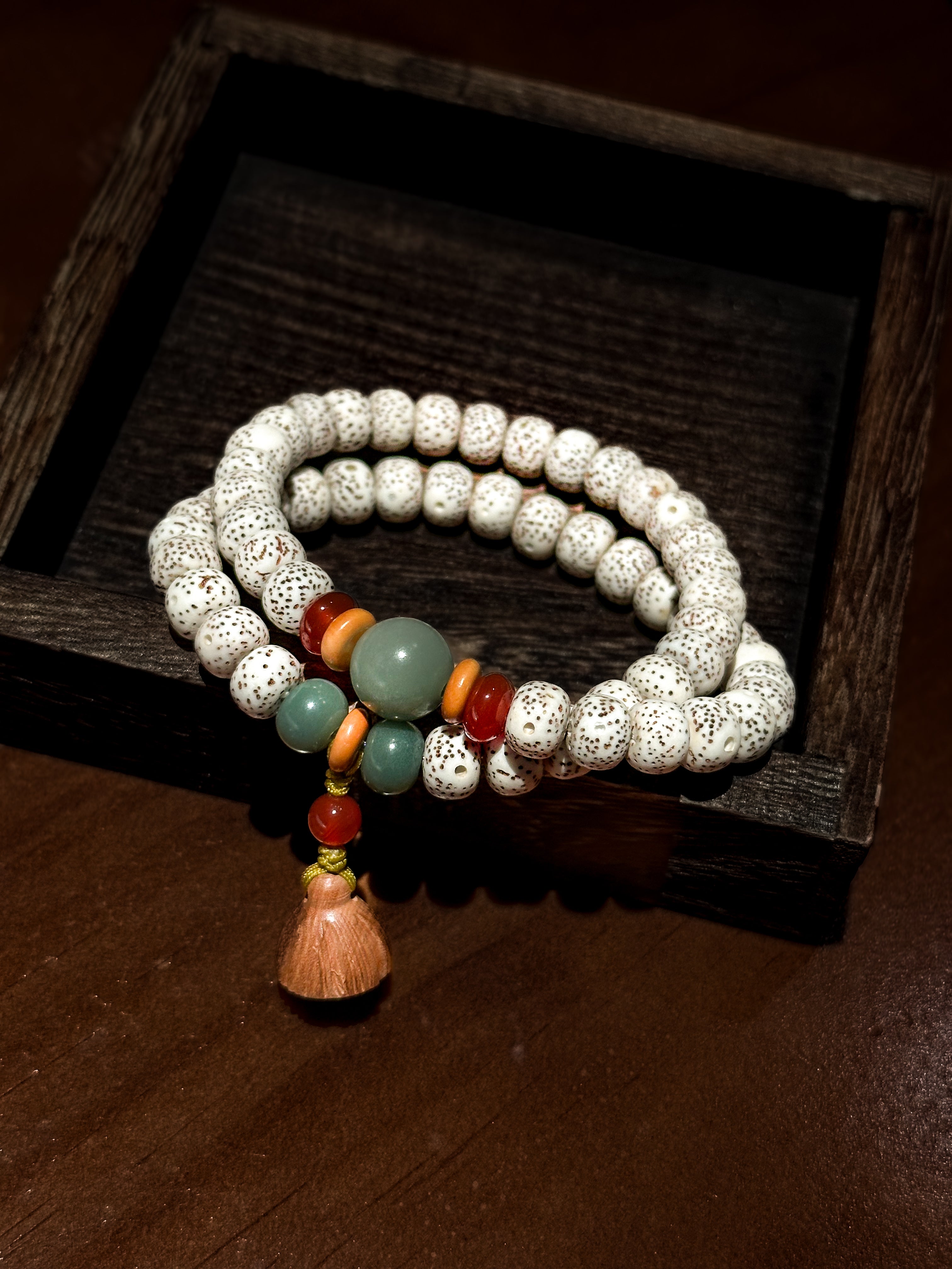 Sacred Bodhi Mala Bracelet – Double Strand with Timeless Wisdom