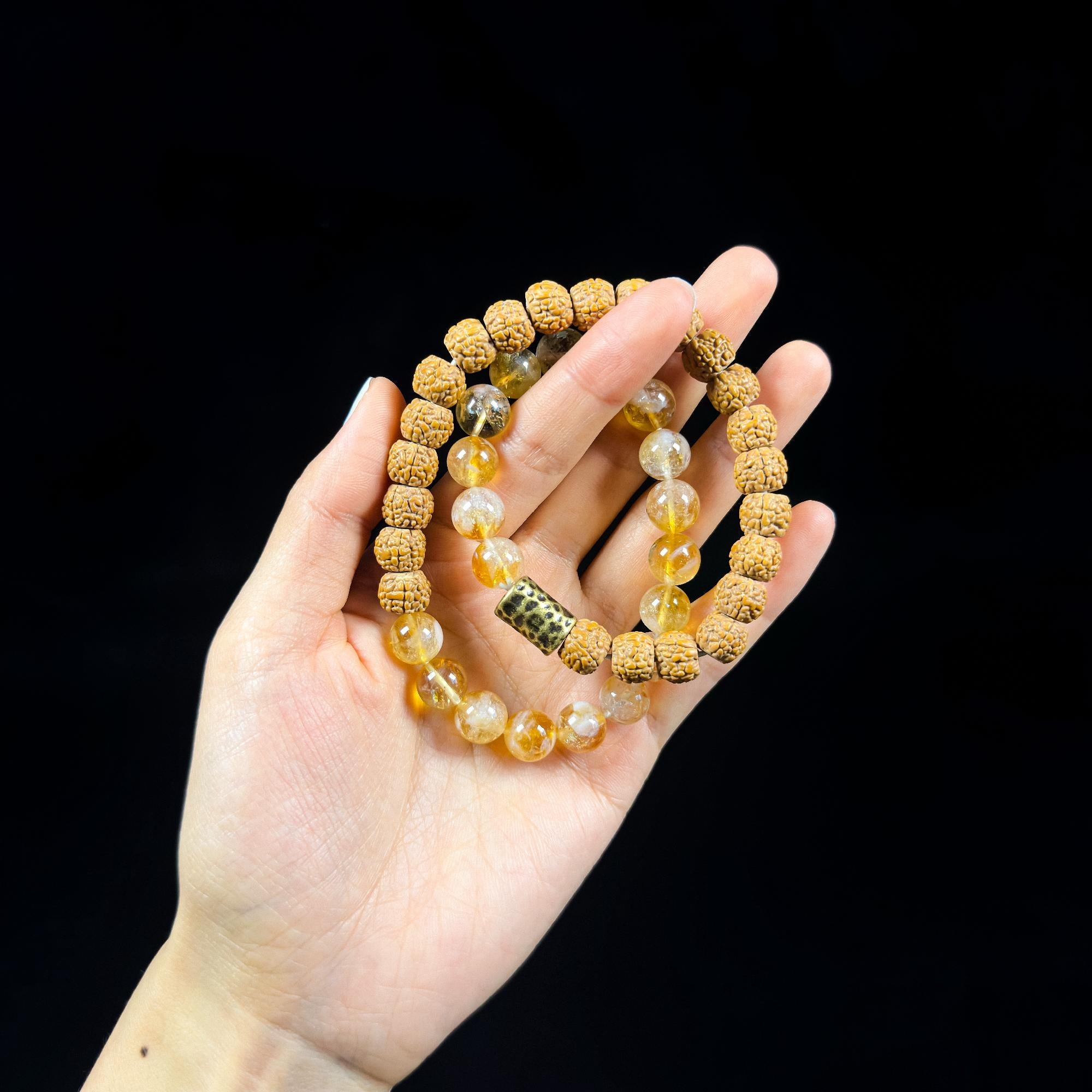 Yellow Citrine with Vajra Bodhi Bracelet – Spiritual Power and Abundance