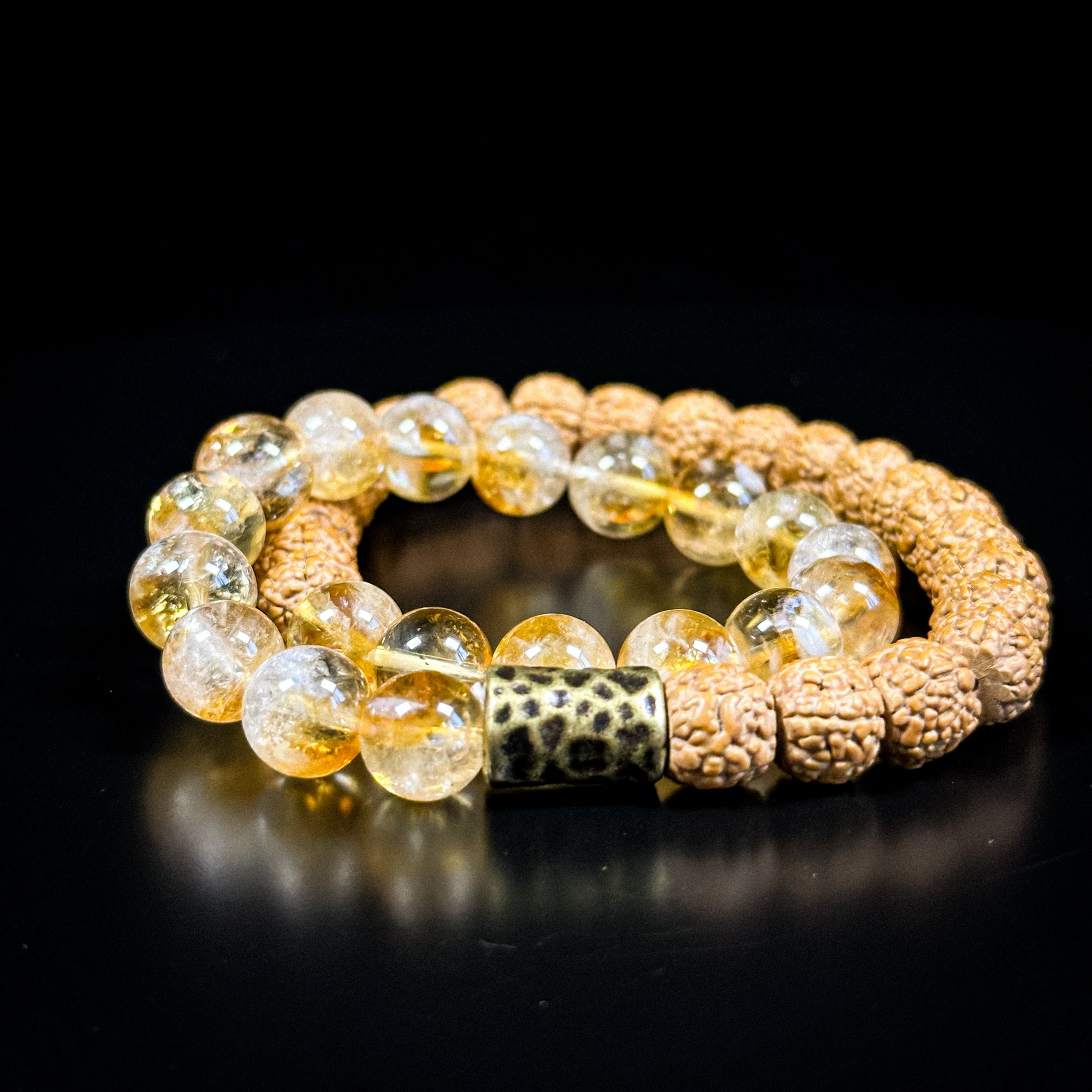 Yellow Citrine with Vajra Bodhi Bracelet – Spiritual Power and Abundance