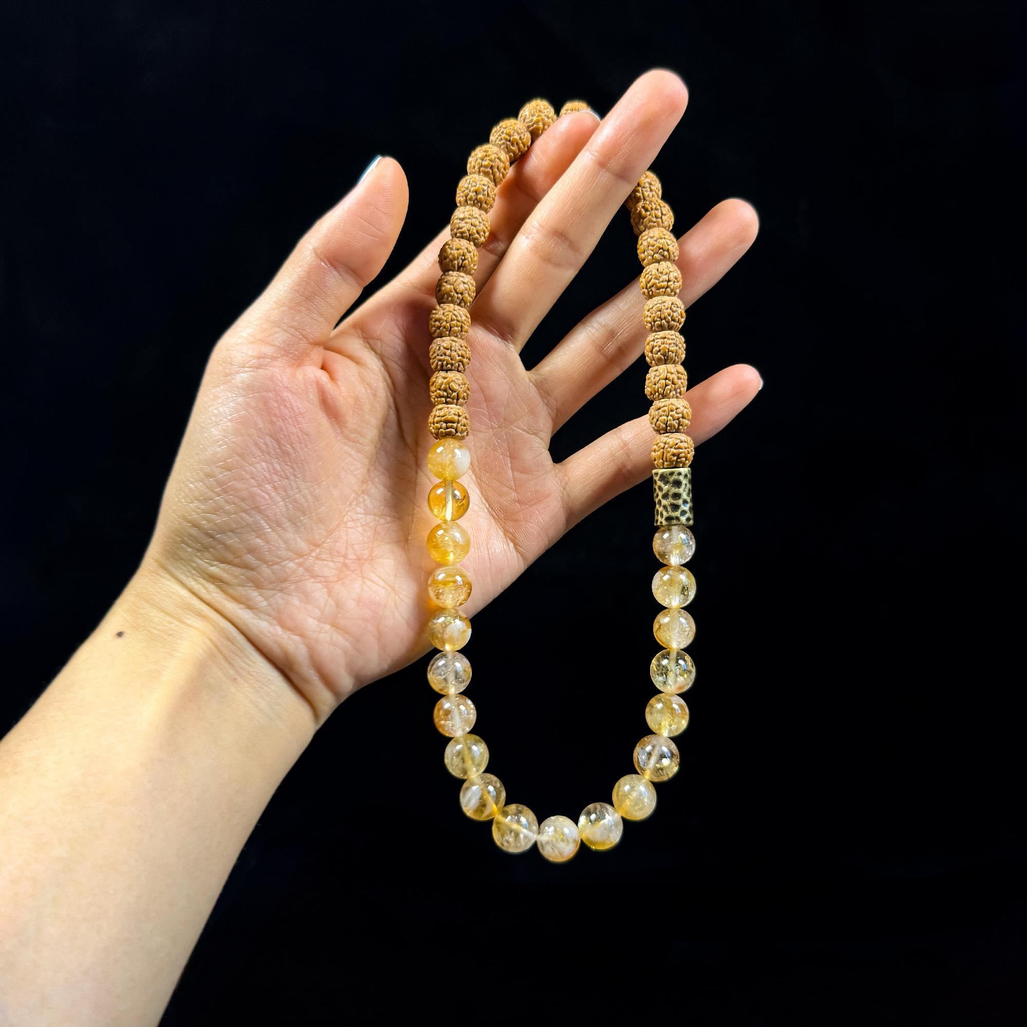 Yellow Citrine with Vajra Bodhi Bracelet – Spiritual Power and Abundance