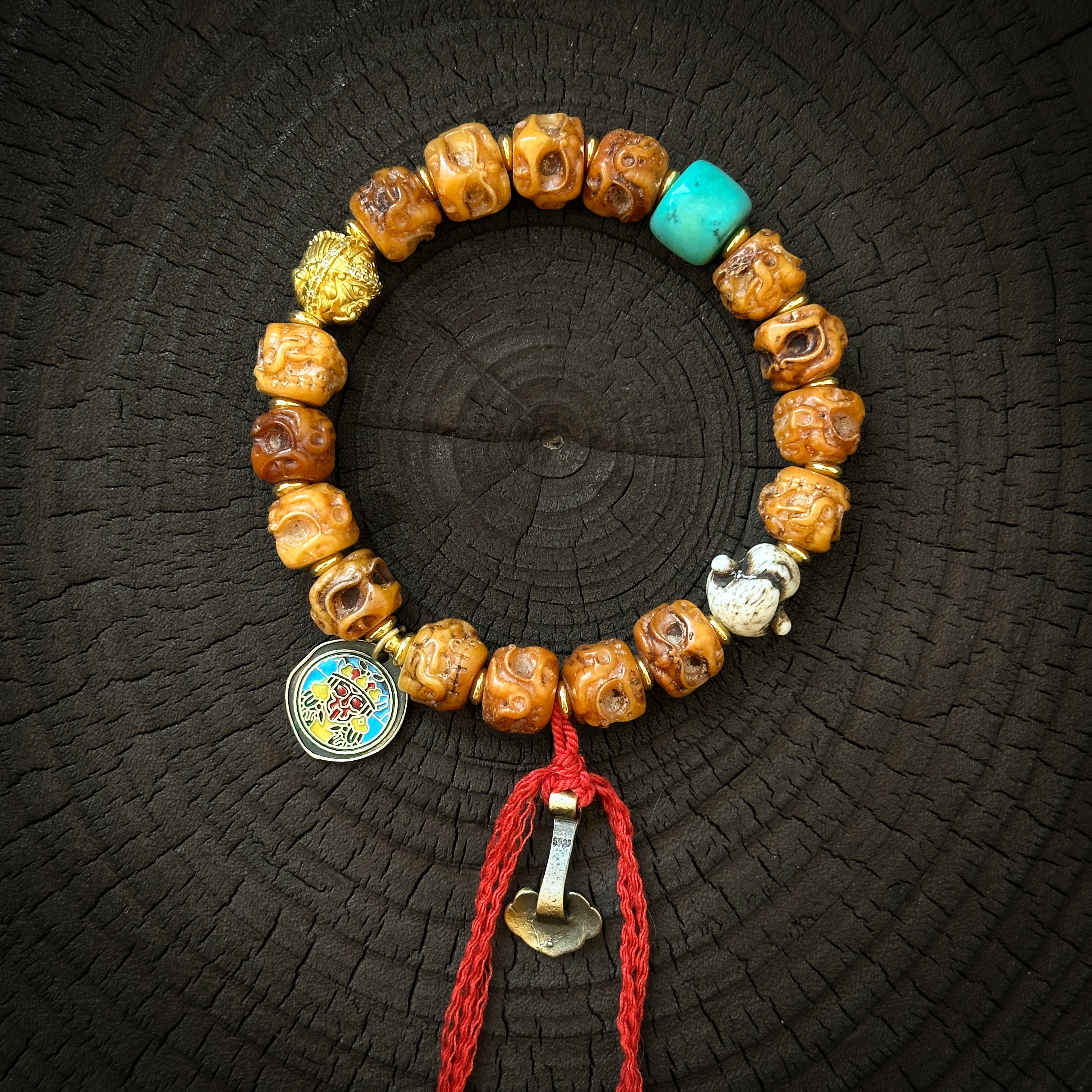 Tibetan Yak Bone Zajilam Handcrafted Bracelet – Spiritual Craftsmanship and Unique Design