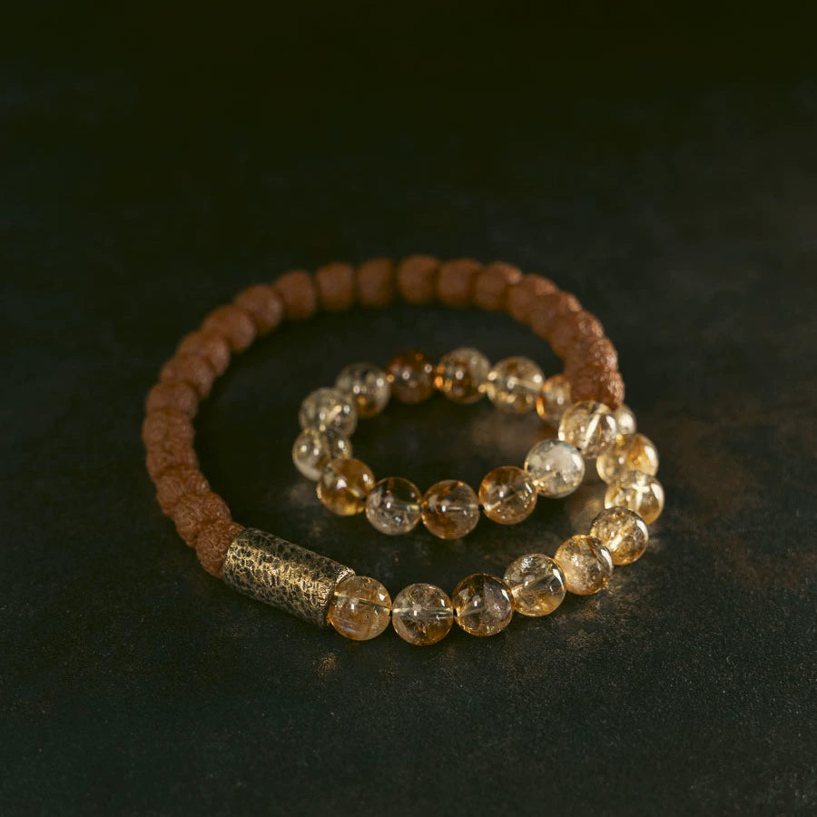 Yellow Citrine with Vajra Bodhi Bracelet – Spiritual Power and Abundance